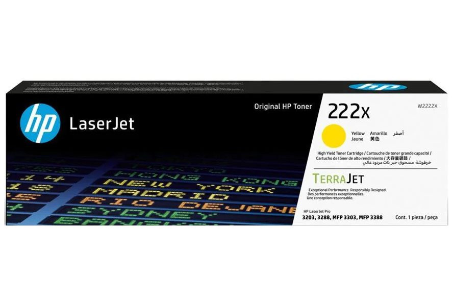 HP 222X Žlutá Originální laserová tonerová kazeta s vysokou výtěžností
