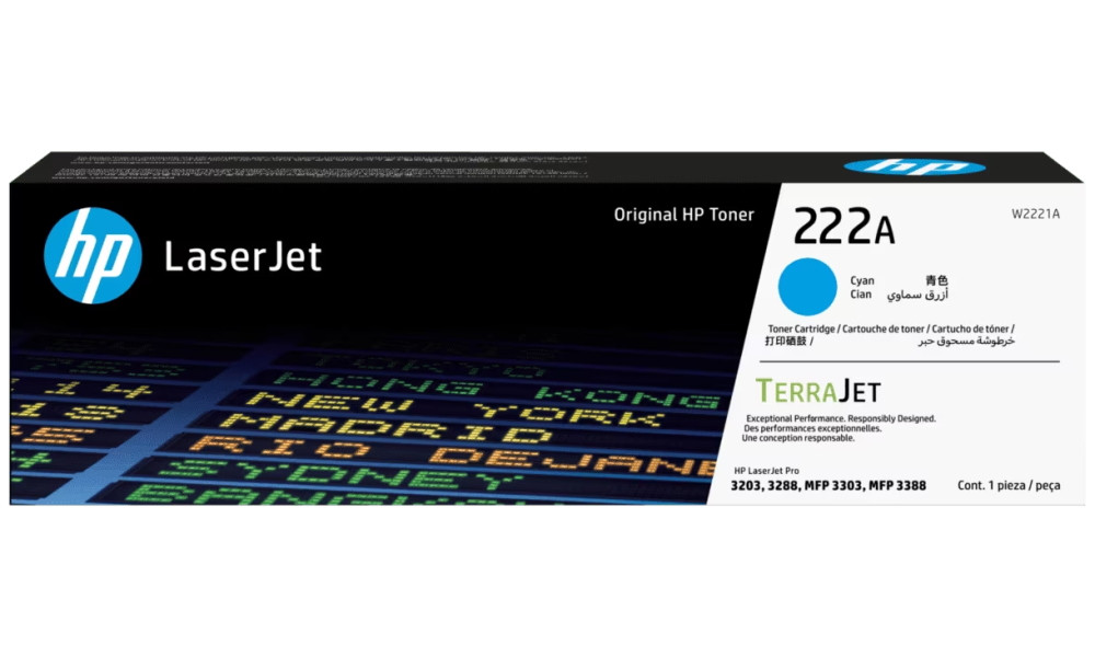 HP 222A Azurová originální laserová tonerová kazeta