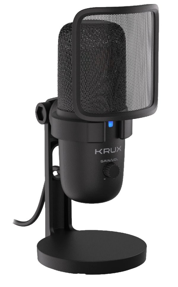 Krux mikrofon Emote 2000S / stolní / 2 typy filtrů / 3,5mm jack / USB-C / černý