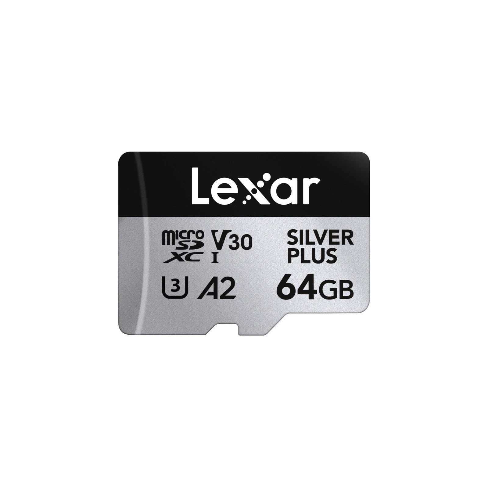 Lexar 64GB H-P Silver Plus microSDXC s adp C10 A2