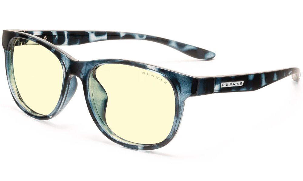 GUNNAR kancelářske/herní brýle  RUSH KIDS LARGE (8-12) NAVY TORTOISE jantarová skla BLF 65 NATURAL focus
