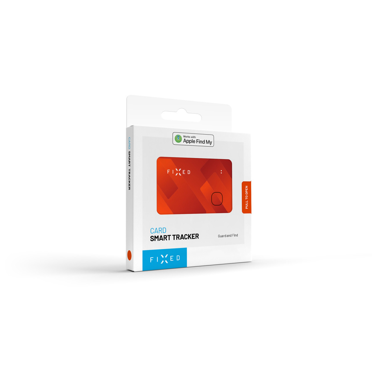 Smart tracker FIXED Tag Card s podporou Find My, bezdrátové nabíjení, oranžový