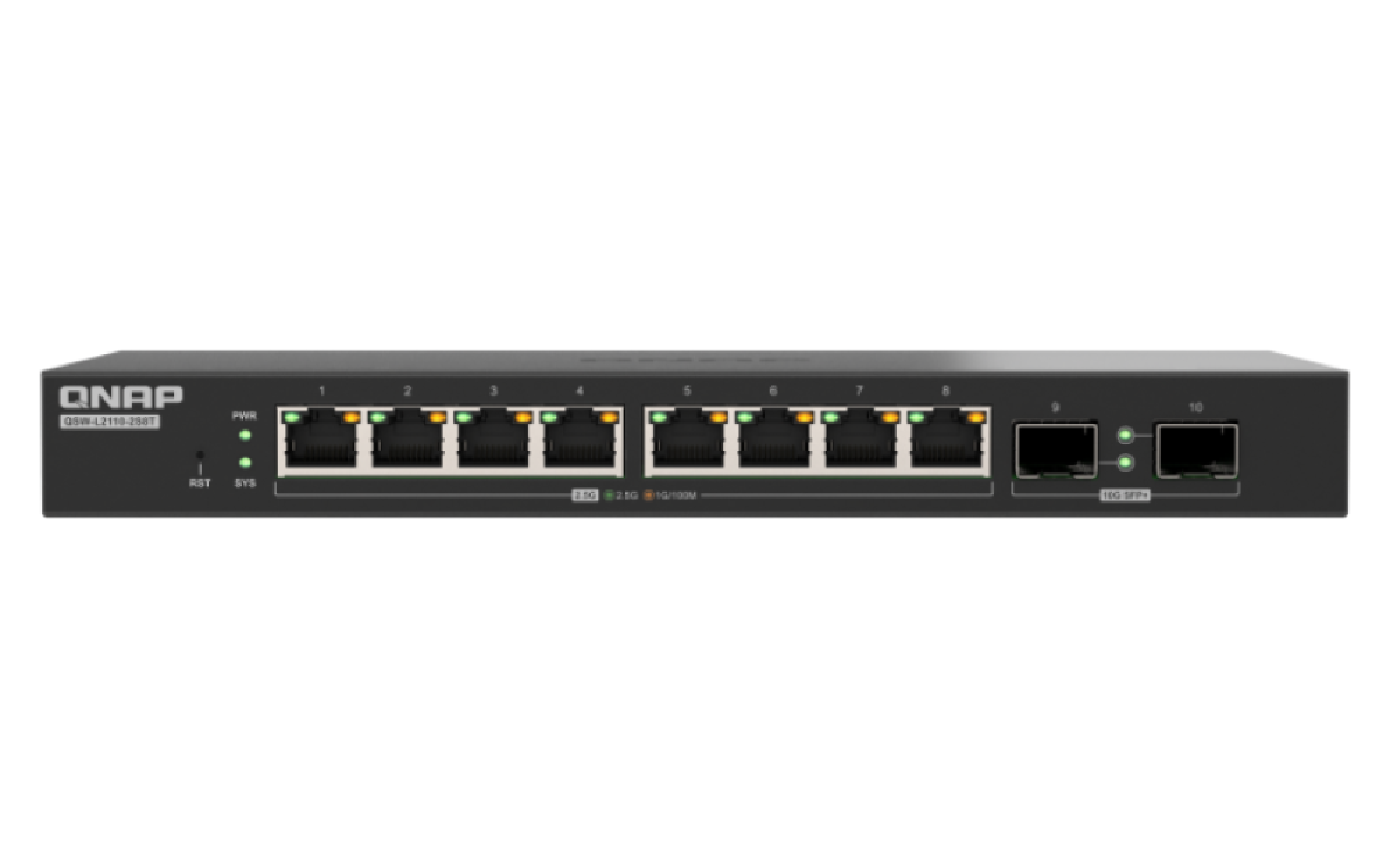 QNAP switch QSW-L2110-10T (8x 2,5GbE port, 2x 10GbE port, Lite Managed)