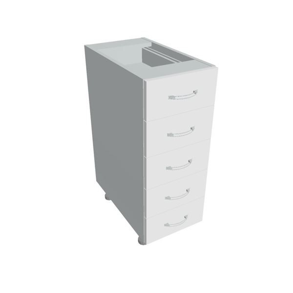 Spodní skříňka Hobis KUDD 30 Z5 - bílá/šedá, 5 zás