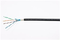 FTP kabel LYNX Cat5E, drát, dvojitý venkovní PE+PVC, černý, 305m cívka