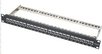 19" Patch panel XtendLan 24port, STP, Cat6A, 30µm, duální svorkovnice, černý