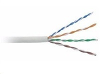 UTP kabel LYNX, Cat5E, drát, PVC, Dca, šedý, 100m - poškozený obal