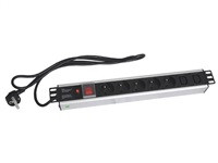 19" rozvodný panel XtendLan 5x230V, 2xIEC320-C13, ČSN, vypínač, indikátor napětí, nadproudová ochrana, kabel 1,8m, 1,5U