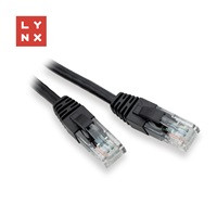 LYNX UTP patch kabel Cat5e, PVC, CCA, 0,1m, černý (balení obsahuje 10ks)