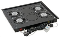 TRITON Ventilační jednotka horní (spodní), 4 ventilátory-230V/60W, termostat, černá