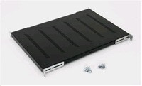 TRITON Police s perforací 19", 1U/750mm, nosnost 150kg, černá