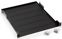TRITON Police s perforací 19", 1U/350mm, nosnost 40kg, šedá