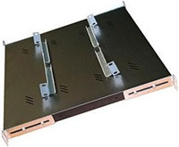 TRITON Police s perforací 19", 1U/450mm, nosnost 80kg, černá