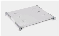 TRITON Police s perforací 19", 1U/750mm, nosnost 80kg, šedá