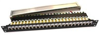 19" Patch panel EXCLUSIVE osazený 24port, FTP (SFTP, STP), Cat 6, s hřebínkem