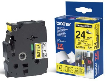 Brother - TZe-S651, žlutá / černá (24mm, extr. adhez.)
