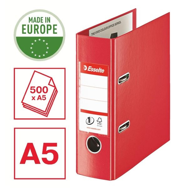 Pák.pořadač Esselte No.1 VIVIDA - A5,7,5cm,červený