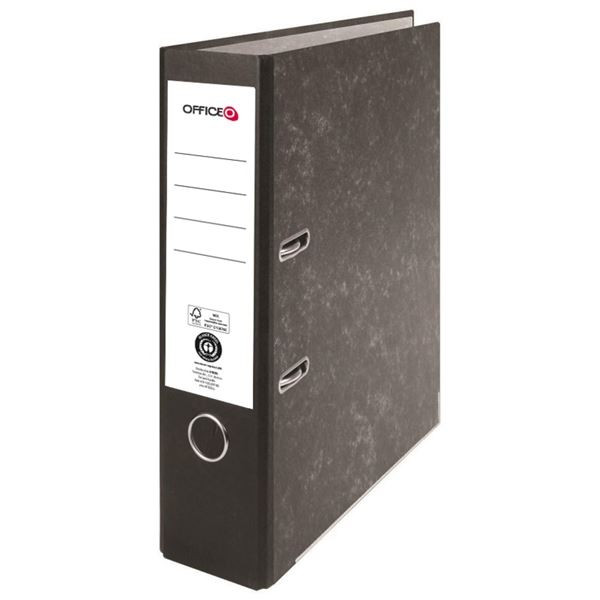 Pák.pořadač OFFICEO - A4,karton, 7,5, mramor,černý