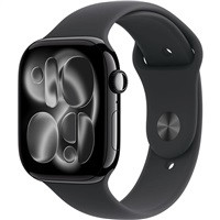 Apple Watch Series 11 GPS 46mm Jet Black Aluminium Case with Black Sport Band - M/L