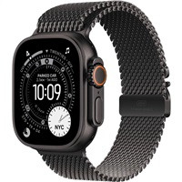 Apple Watch Ultra 3 GPS + Cellular 49mm Black Titanium Case with Black Titanium Milanese Loop - Large