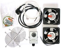 19" ventilace pro nástěnné rozvaděče XtendLan, termostat, 2 ventilátory 120mm, napájecí kabel, spojovací materiál