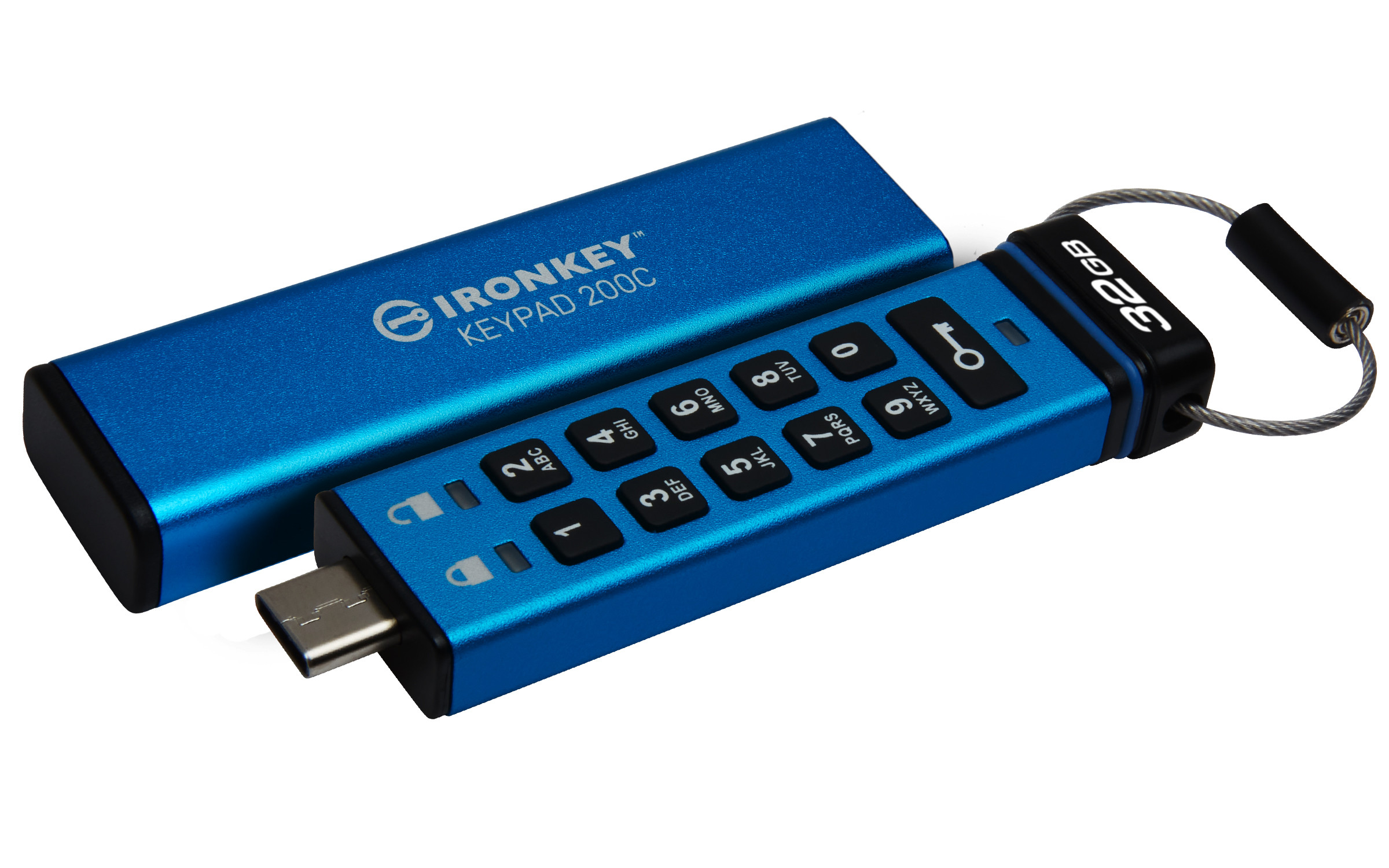 Kingston Ironkey Keypad 200C/32GB/USB 3.0/USB-C/Modrá