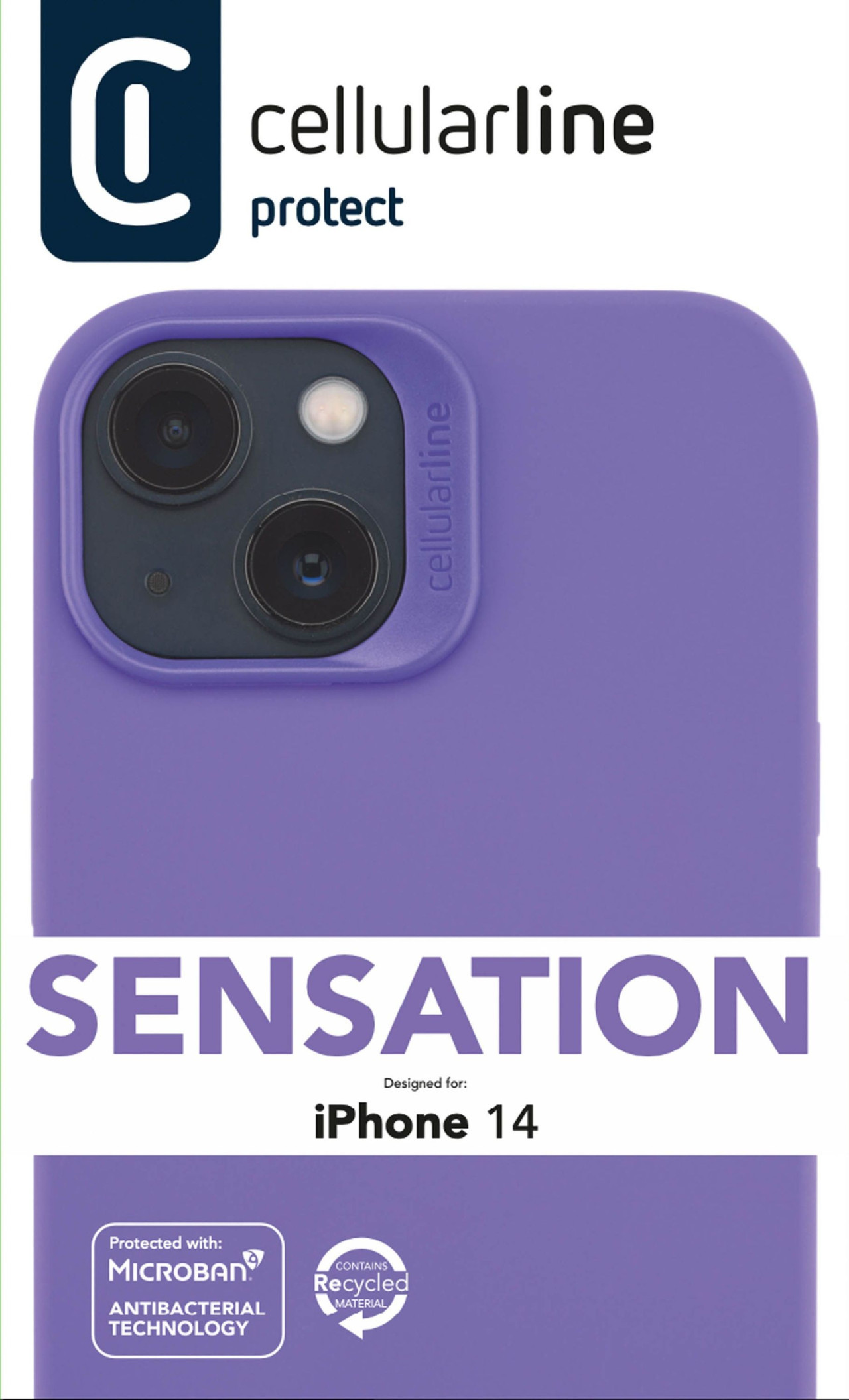 Ochranný silikonový kryt Cellularline Sensation pro Apple iPhone 14, fialový