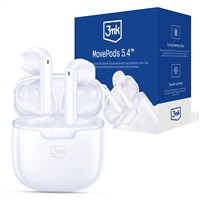 3mk bezdrátová stereo sluchátka MovePods 5.4, bílá