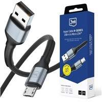 3mk kabel Hyper Cable N-SERIES A to Micro 1m 5V/2.4A 12W White / Black