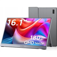 Arzopa Z3FC Portable Monitor 16.1" 180hz IPS 2K 1440P Metal Housing Přenosný monitor + pouzdro, šedý