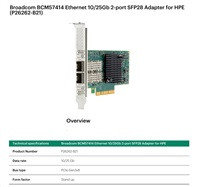 Broadcom BCM57414 Ethernet 10/25Gb 2-port SFP28 Adapter for HPE