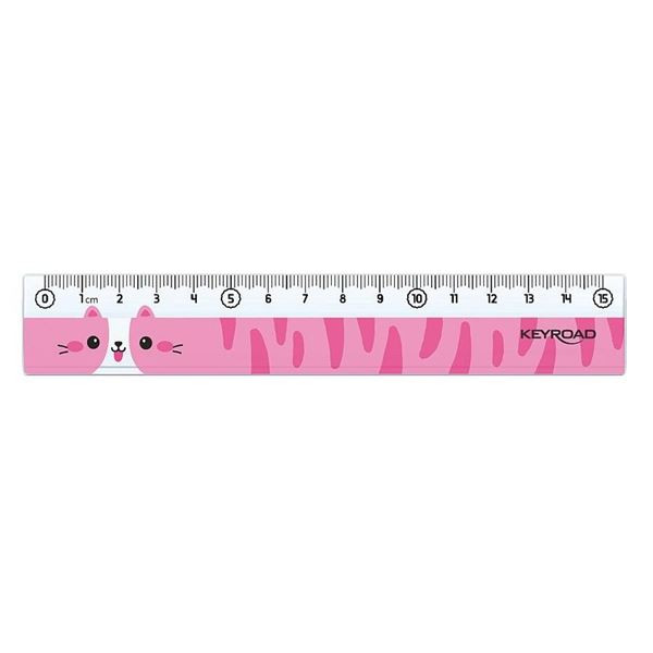 Pravítko KEYROAD - 15 cm, zvířecí motiv, asort