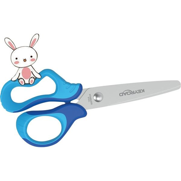 Dětské nůžky KEYROAD Soft, 13 cm, modré, blistr