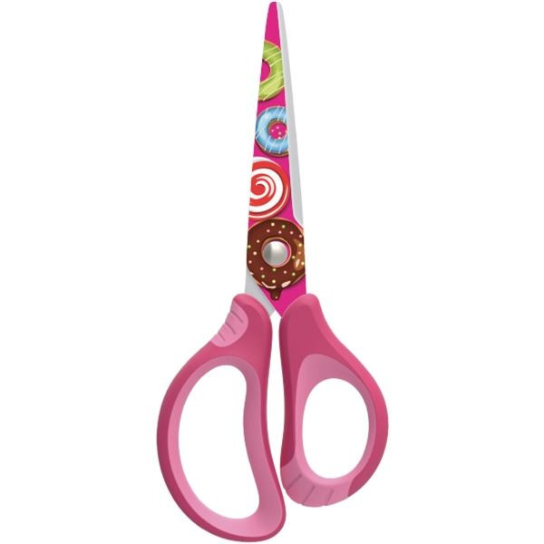 Školní nůžky KEYROAD Tattoo Soft, 15 cm, růžové