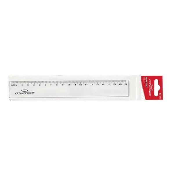 Pravítko Concorde 20cm, závěs, transparentní