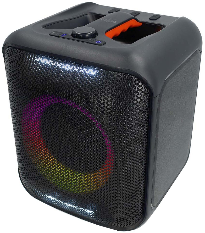 NEDIS párty reproduktor/ výkon 150 W/ Bluetooth/ doba přehrávání na baterie 5 hod/ držadlo/ párty osvětlení/ ekvalizér