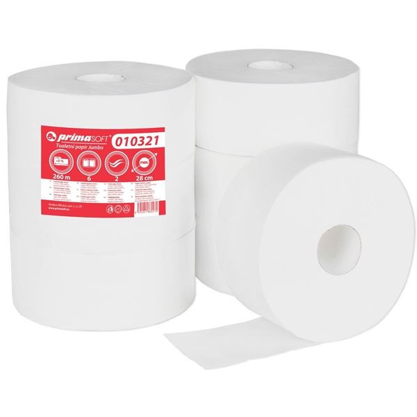 Toaletní papír Jumbo 280, 2vrstvý, 280mm, 6 rolí