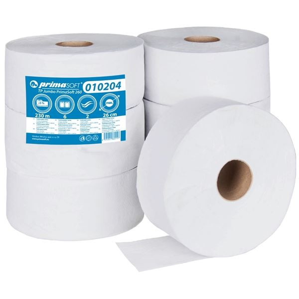 Toaletní papír Jumbo - 2vrstvý,recykl,260mm,6 rolí