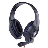 GEMBIRD sluchátka s mikrofonem GHS-05-B, gaming, černo-modrá, 1x 4-pólový 3,5mm jack