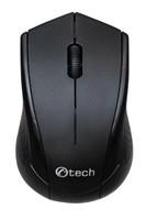 C-TECH myš WLM-07, bezdrátová, 1200DPI, 3 tlačítka, USB nano receiver, černá