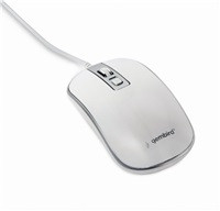 GEMBIRD myš MUS-4B-06-WS, drátová, optická, USB, bílá/stříbrná