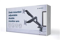 GEMBIRD Držák 2 monitorů na stůl MA-DA2-05, naklápěcí, až do 32” a 9kg, vesmírně šedý