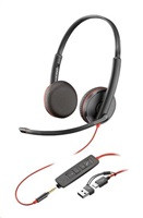 Poly Blackwire 3225 náhlavní souprava, 3.5 mm jack + USB-C/A adaptér, stereo (bulk)