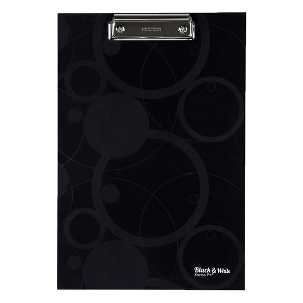 Psací podložka s klipem Black&White A4, černá