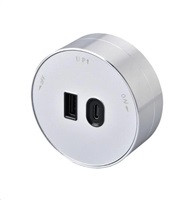 Viking zásuvkový modul A60, 1x USB-A, 1x USB-C, PD, stříbrná