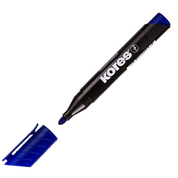 Permanentní popisovač Kores, kulatý, modrý