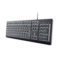 TRUST klávesnice Primo, Membránová, USB-C, Podsvícená, černá CZ/SK