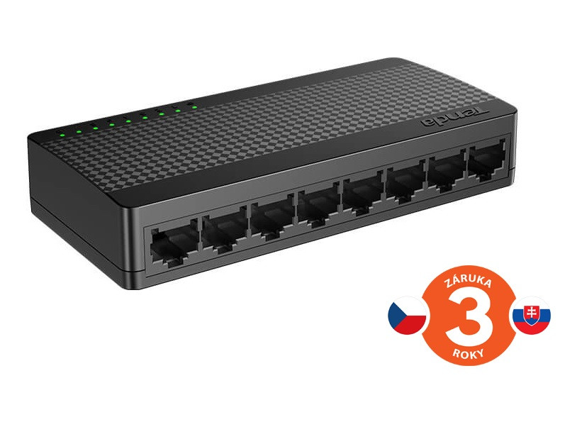 Tenda SG108M -  8x Gigabit Desktop Ethernet Mini  Switch, rychlosti 10/100/1000 Mb/s, 16Gb/s