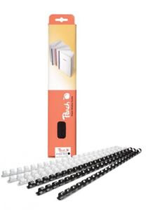 PEACH vazací hřbet Binding Combs 21 Rg A4 8mm, bílý, 100ks