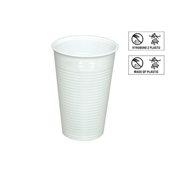 Plastové kelímky - bílé, 200 ml, 100 ks